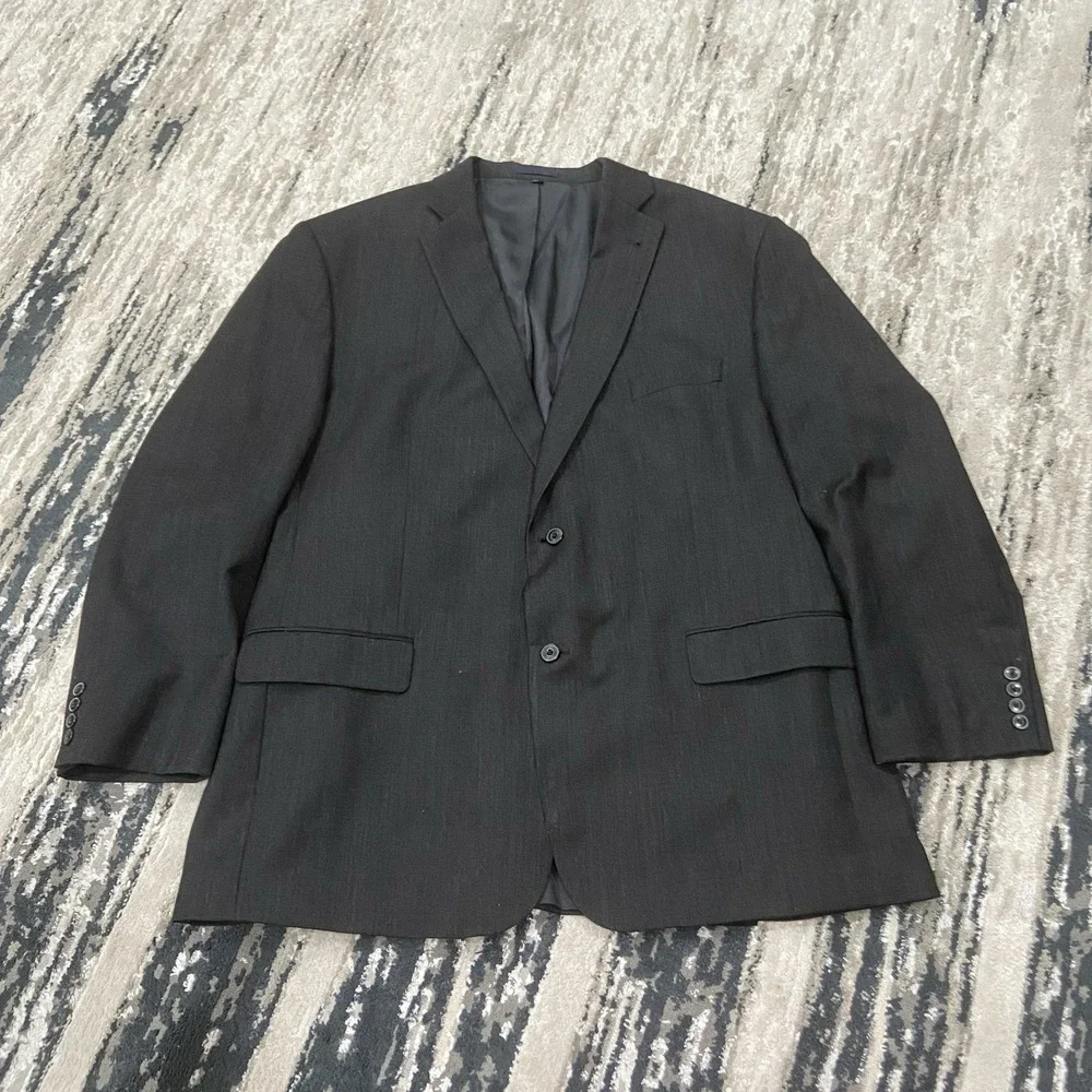 Jos A Bank‎ Charcoal Gray BIG & TALL 100% Wool Twill Blazer Sport Coat 50L/45W